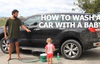 how to wash a car with a baby