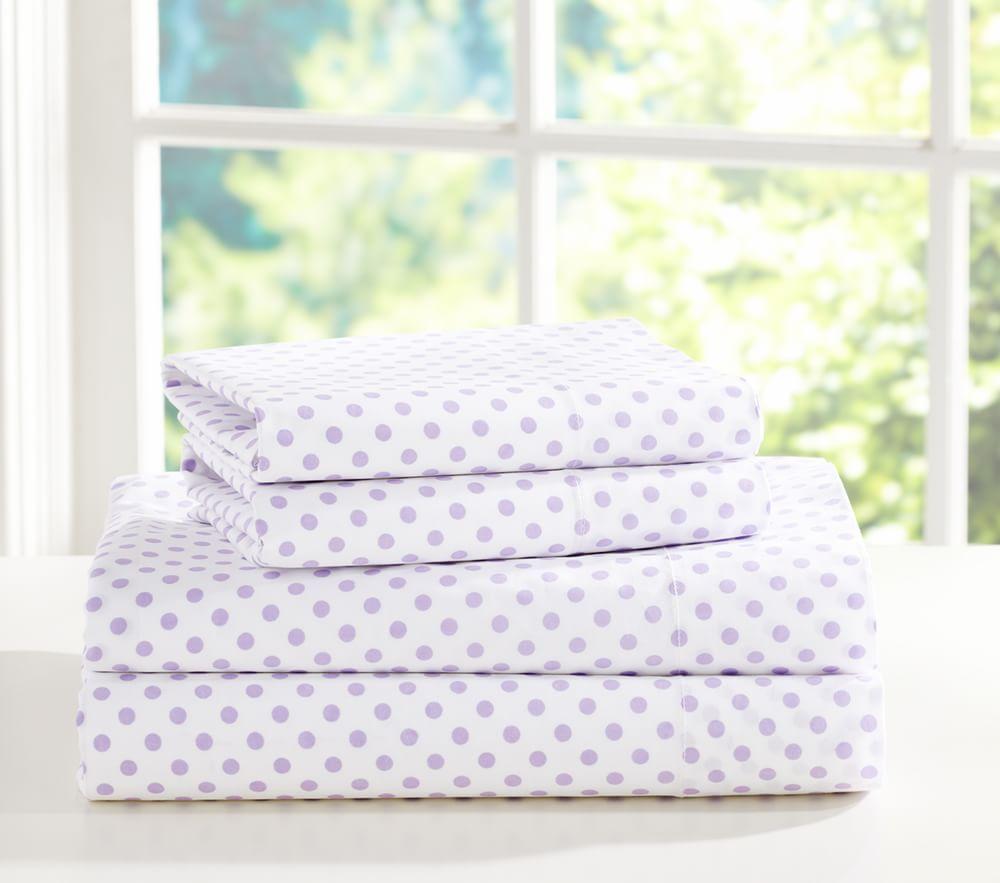 king single bed sheets lavender spot