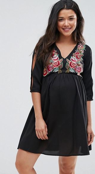 maternity dress with embroidery